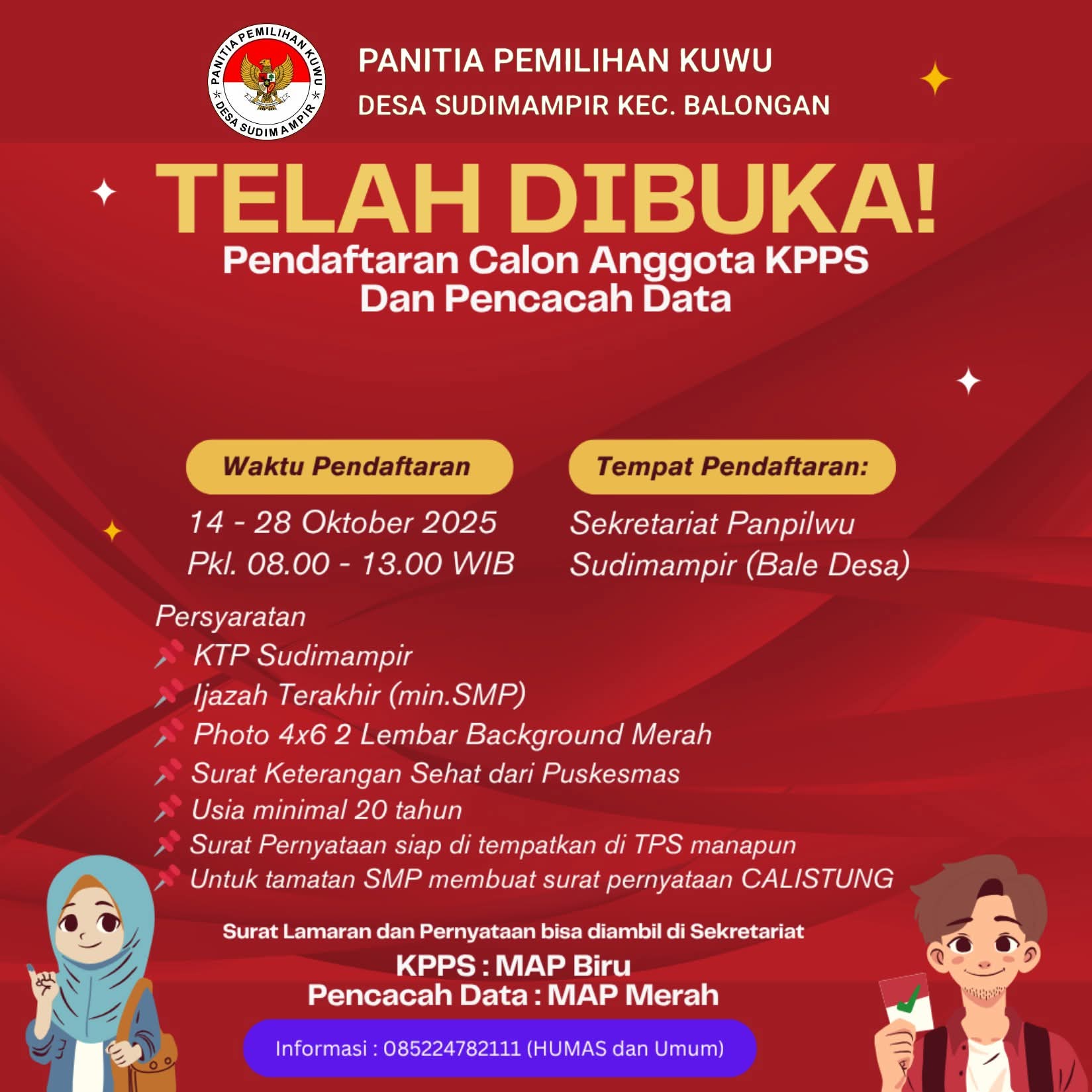 pembukaan pendaaftaran KPPS, PAM TPS dan Pencacah data